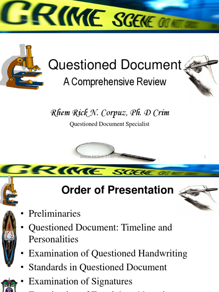 Questioned Document Signature Graphology