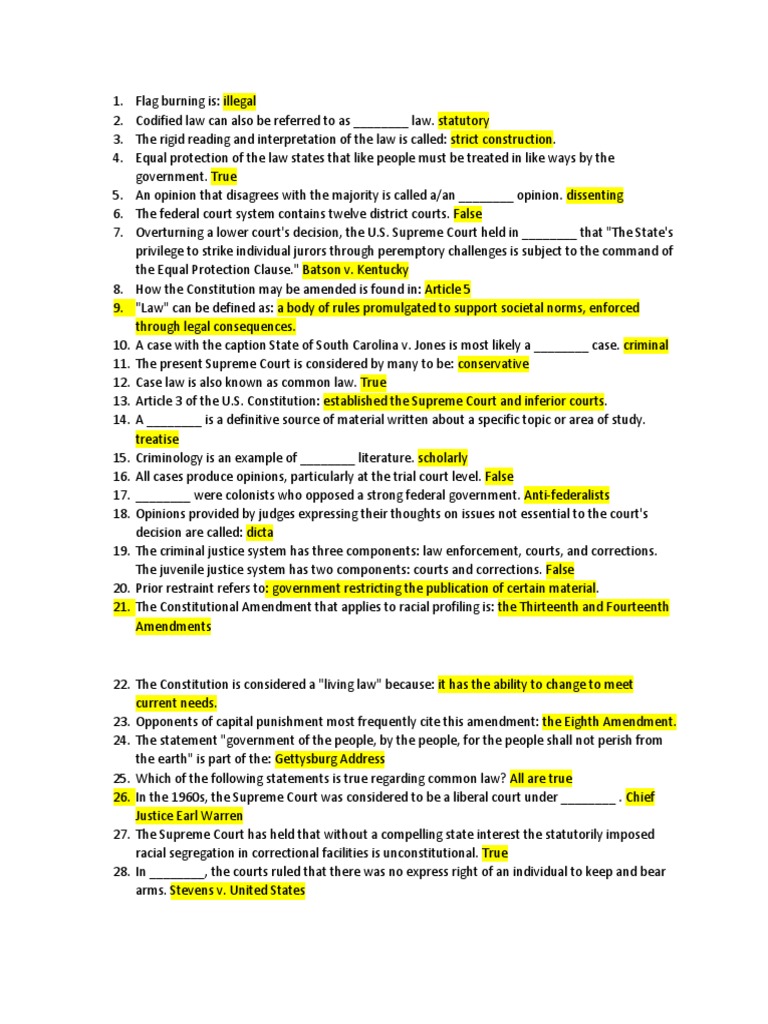 Key Legal Concepts and Principles | PDF | United States Constitution ...