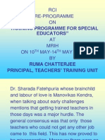Training Programme for Special Educators at MRIH from May 10-14, 2008