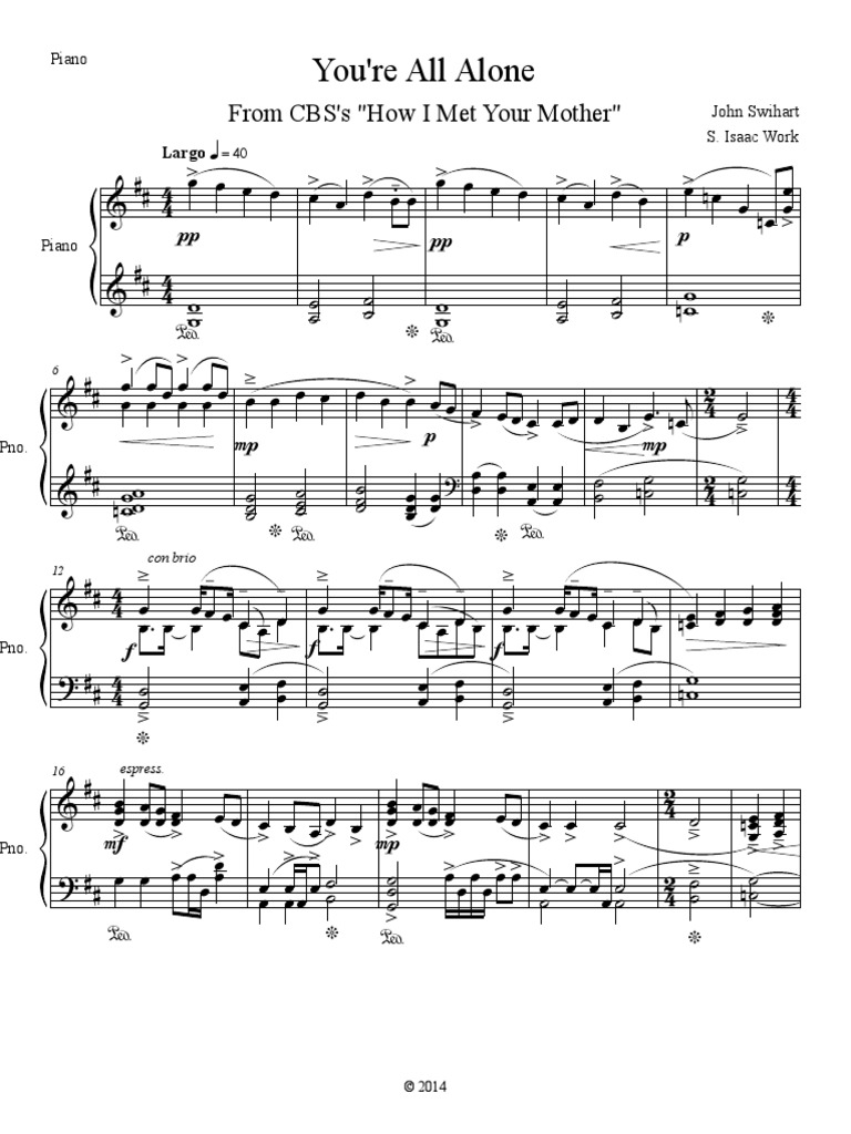 You Re All Alone Piano