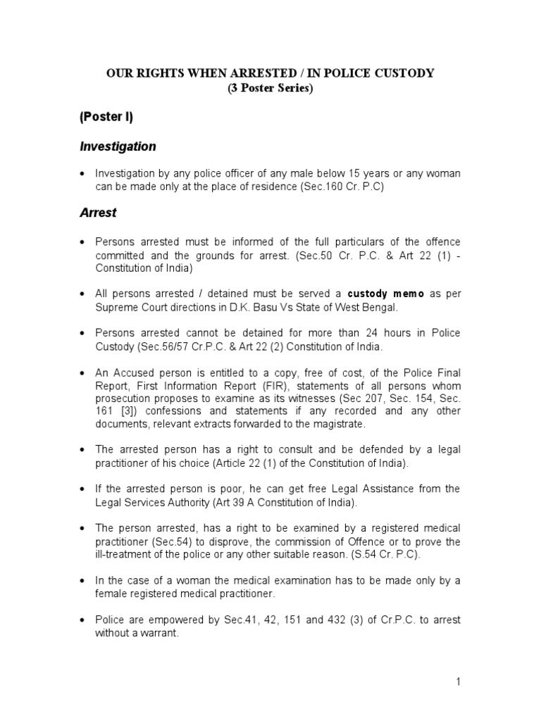Our Rights When Arrested | PDF