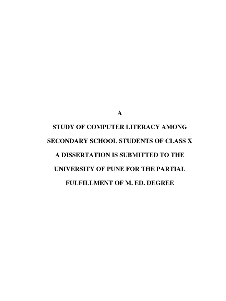 Computer Literacy Study in Class X Students | PDF | Scientific Method ...