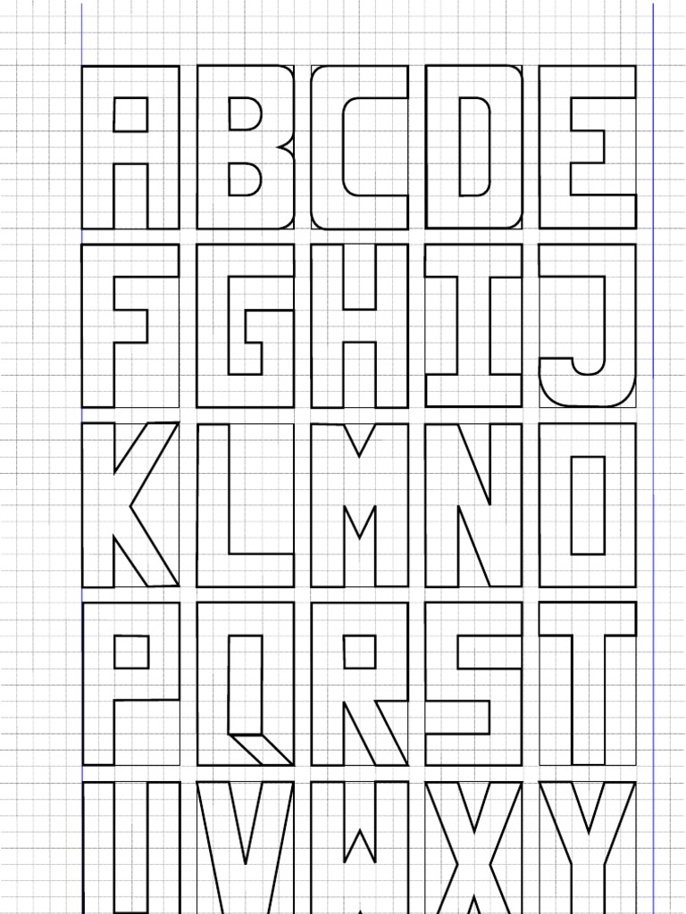 Letras Na Caixa Em Papel Quadriculado