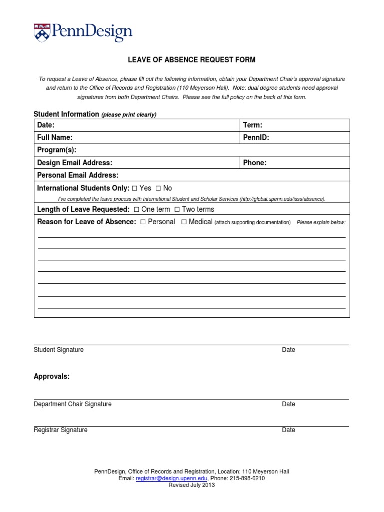 Leave of Absence Form 072013 Insurance Email