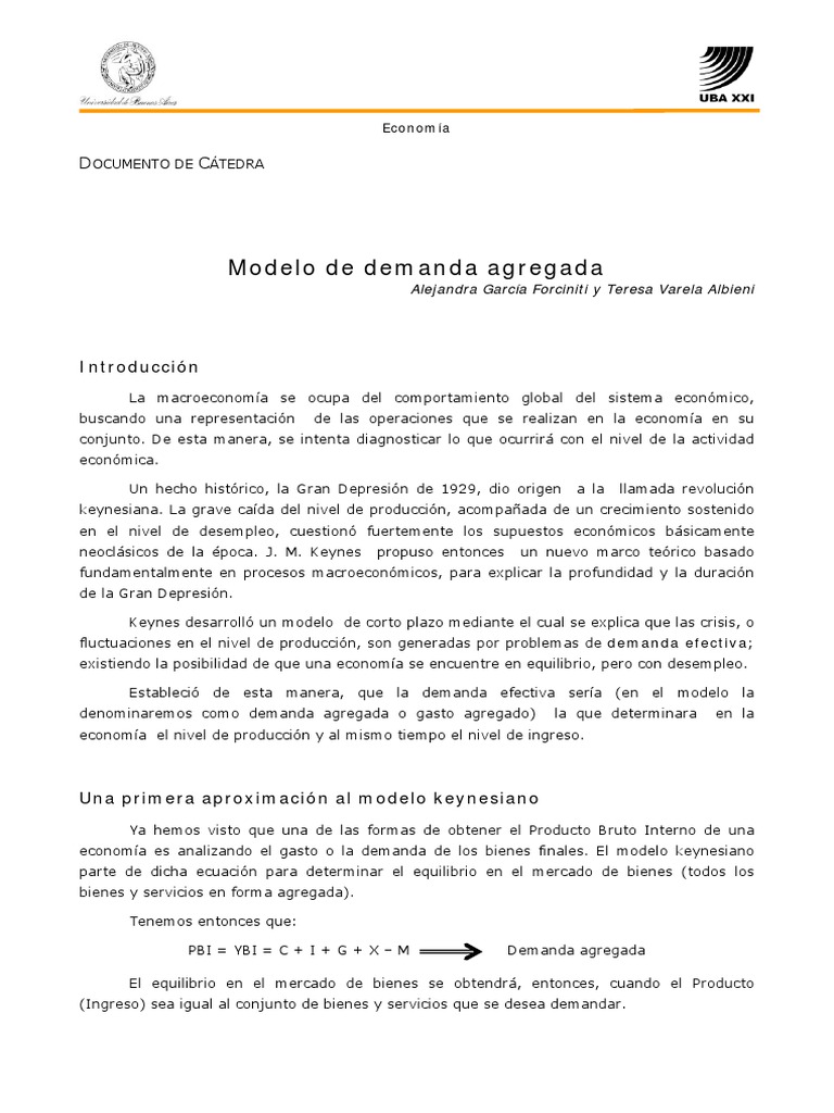 U4 Demanda Agregada | PDF | La política fiscal | Economía keynesiana