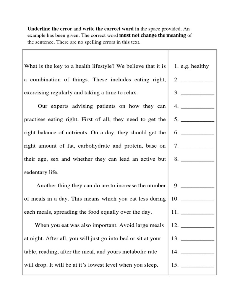 Sentence Corrections Worksheets Kindergarten
