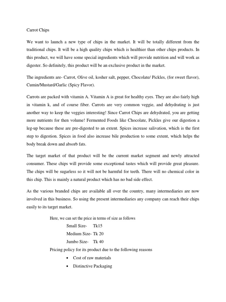 Carrot Chips PDF Potato Chip Carrot