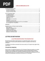 Lettre Motivation Et CV