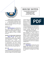 House Notes: Louisiana House of Representatives Communications Office 2014 Regular Session Week Six, April 17, 2014