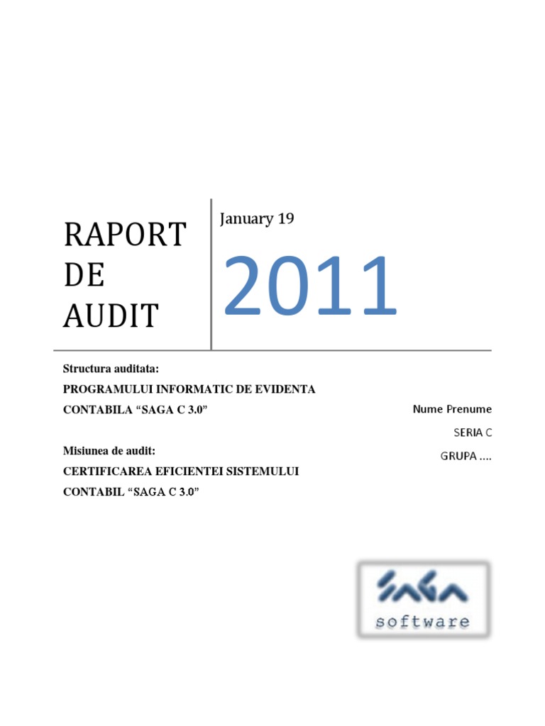 Proiect Audit SAGA | PDF