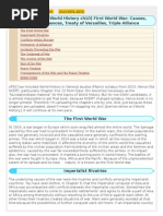 Old Ncert World History Ch10 First World War Causes Consequences Treaty of Versailles Triple Alliance
