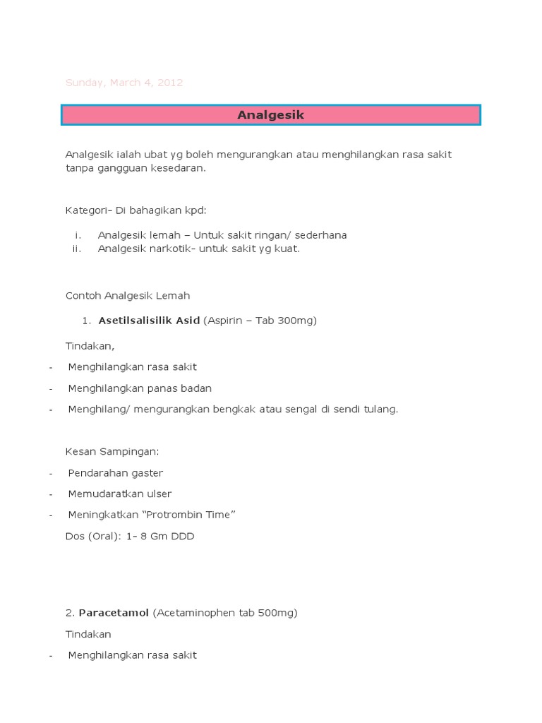 Analgesik Ubat Pdf