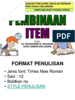 Prinsip-Prinsip Pembinaan Item