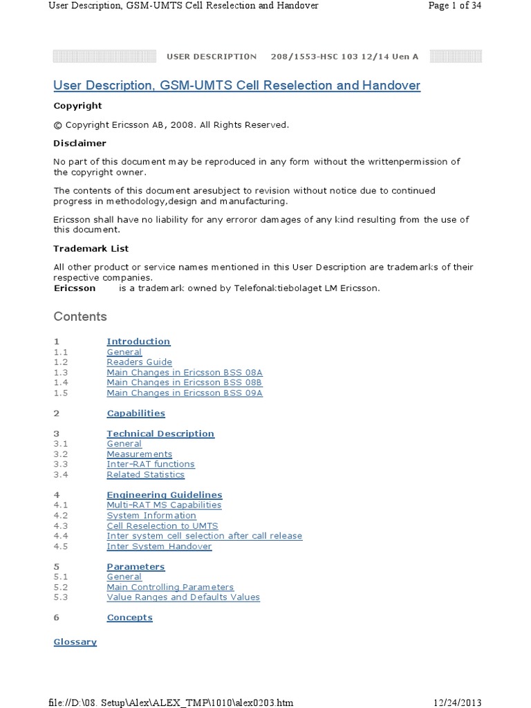GSM-UMTS Cell Reselection and Handover | PDF | Gsm | General Packet ...