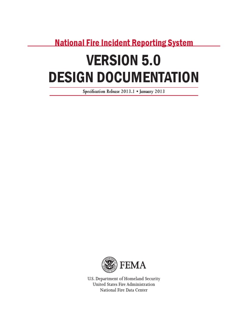 NFIRS 5.0 Design Documentation 1-2013 PDF Databases Data Center image