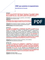 Artículos de la CRBV que sustentan el cooperativismo