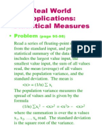 Real World Applications: Statistical Measures: - Problem