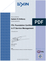 ITIL Foundation Certificate in IT Service Management: Satish R Chilkury