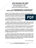 NP Policía Nacional: PNP CAPTURÓ A LA BANDA DELICTIVA "LOS MALDITOS DEL NORTE CHICO" Y RECUPERÓ MÁS DE 262 MIL DÓLARES