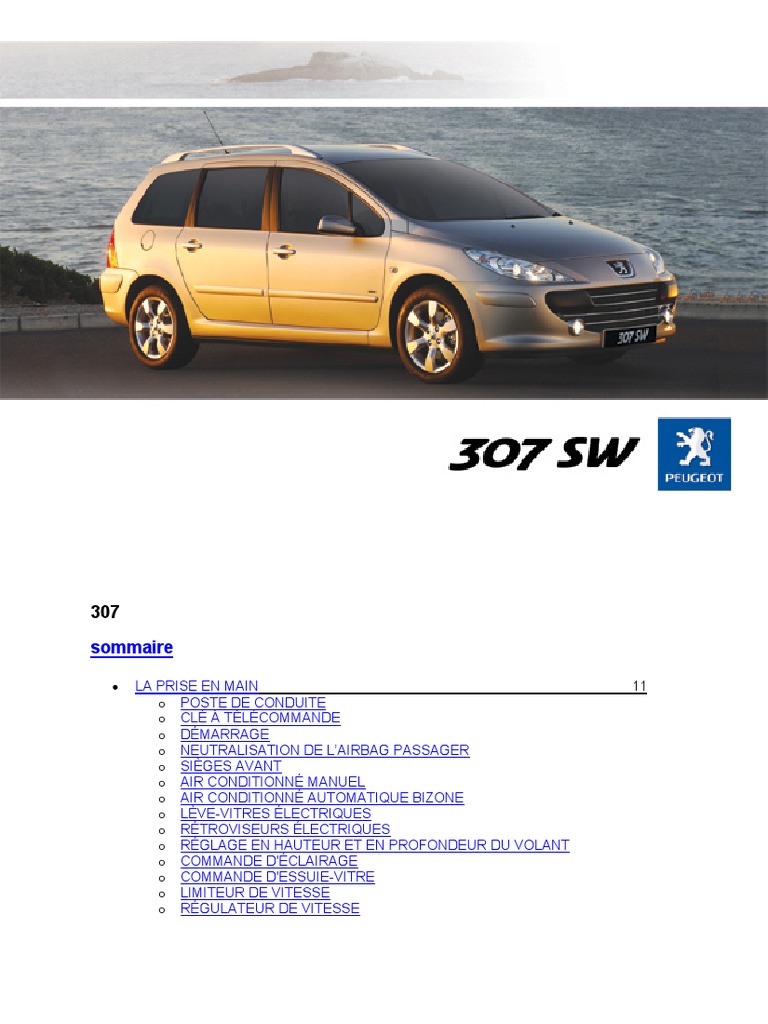 Manuel D Utilisation Peugeot 308 Pdf