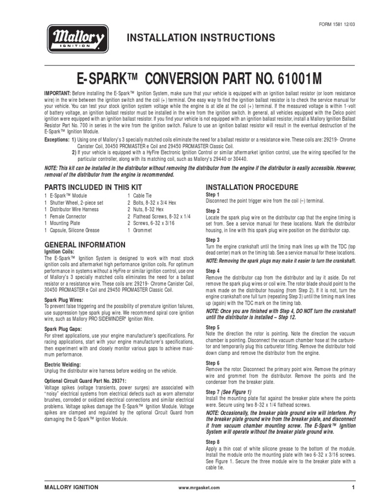 Ignition Module Problems User Manual