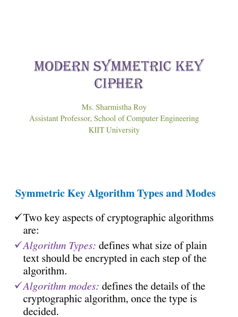 Modern Symmetric Key Cipher | PDF | Cipher | Cryptography