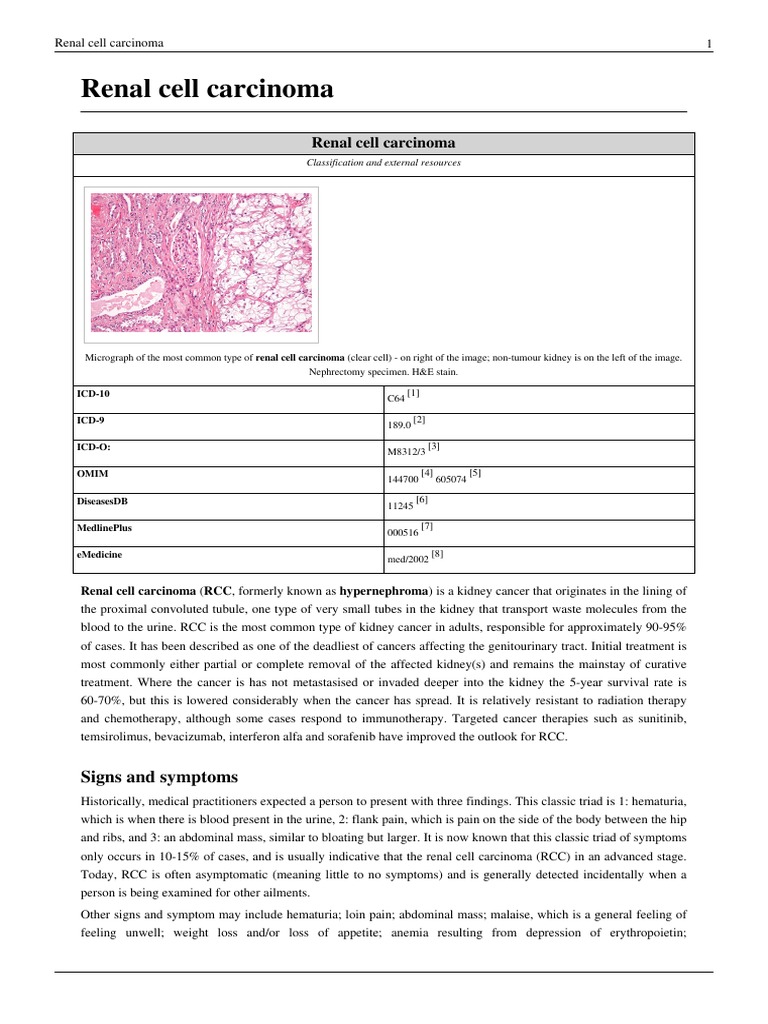 Renal Cell Carcinoma | PDF | Metastasis | Medical Imaging