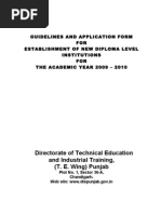 Application For Establishment of New Technical Institutions For The Year 2009-10