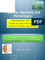 Fractions Decimals and Percentages