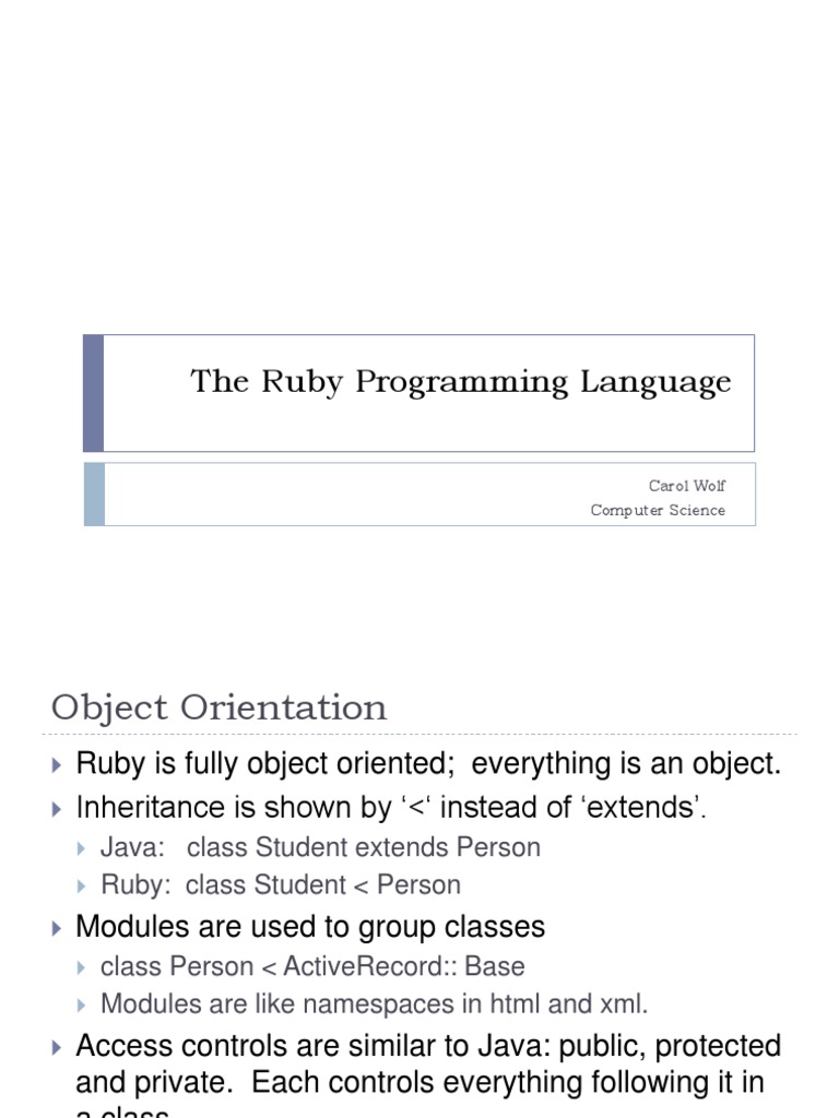 The ruby programming language pdf ruby programming language