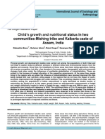 Child's Growth and Nutritional Status in Two Communities-Mishing Tribe and Kaibarta Caste of Assam, India