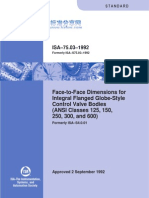 Face-to-Face Dimensions For Integral Flanged Globe-Style Control Valve Bodies (ANSI Classes 125, 150, 250, 300, and 600)