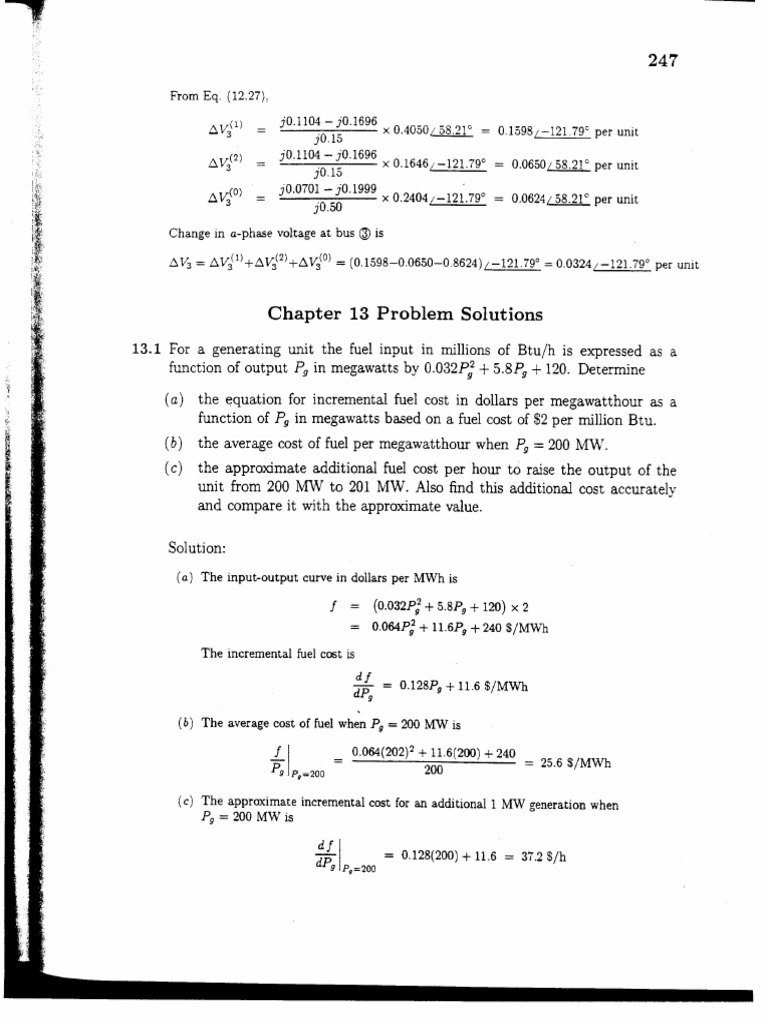 Power System Analysis Solution Manual | PDF