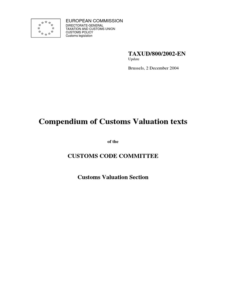 Compendium 2004 Customs Value Legal Reference | PDF | Royalty Payment ...