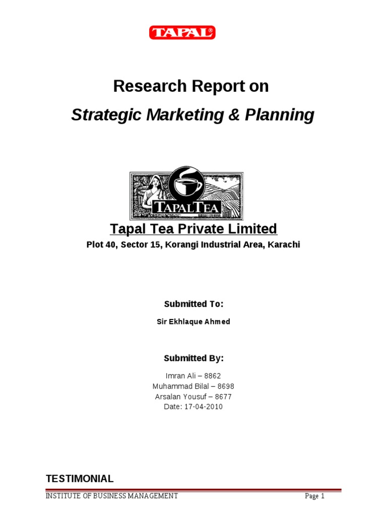 Strategic Marketing Report: Tapal Tea | PDF | Business