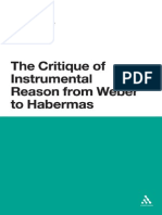 65156715 Schecter the Critique of Instrumental Reason From Weber to Habermas