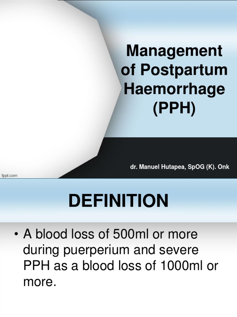 Management of Postpartum Haemorrhage | PDF | Motherhood | Clinical Medicine