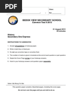 Bedok View Secondary School: Common Test II 2013