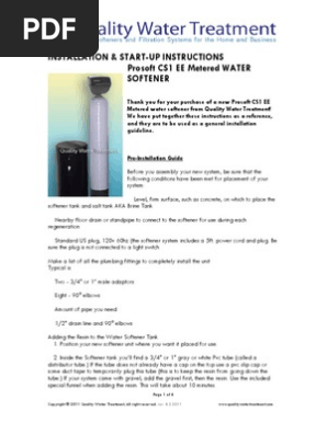 Installation Guide Prosoft Cs1ee Water Softener Rev8 2 2011 Soldering Valve