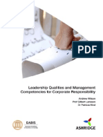 Leadership Qualities and Management Competencies for Corporate Responsibility