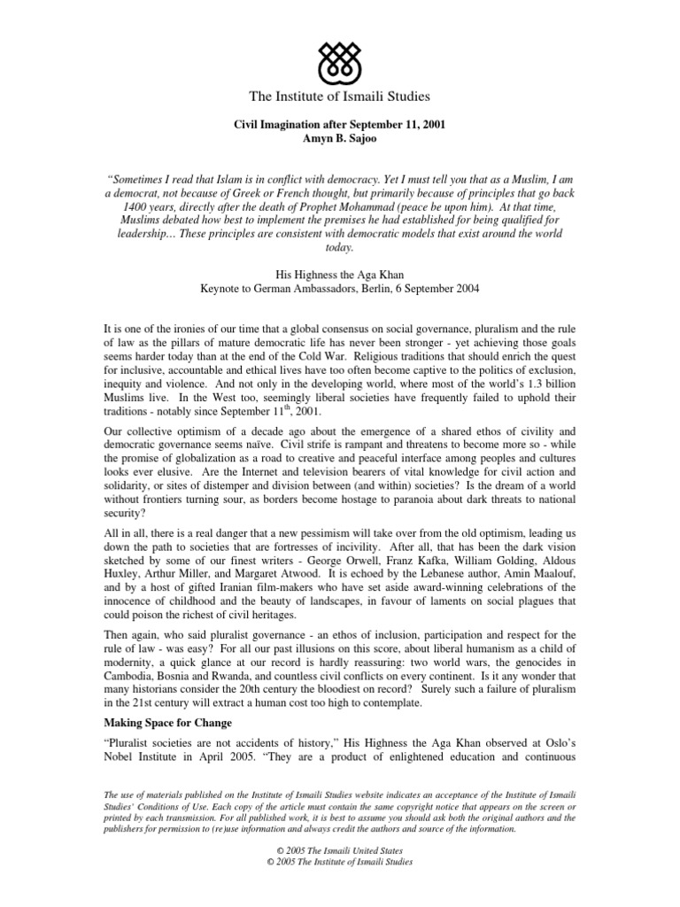 Civil Imagination After September 11, 2001 | PDF | Multiculturalism ...