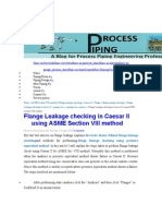 Flange Leakage Checking in Caesar II Using ASME Section VIII Method