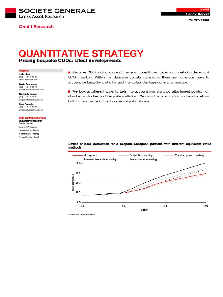 SocGen Quant Strategy - Pricing Bespoke CDOs | PDF | Collateralized ...