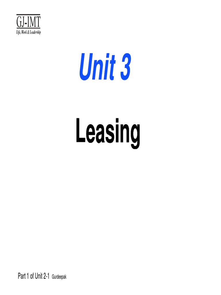 Understanding Leasing Types and Benefits | PDF | Lease | Present Value