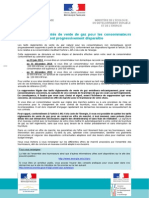 Courrier Officiel D'information Sur La Fin Des Tarifs Réglementés (TRV) Du Gaz