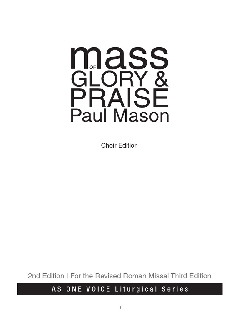 Mass of Glory and Praise PDF Mass (Liturgy) Christian Worship And