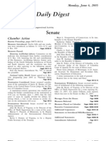 US Congressional Record Daily Digest 06 June 2005