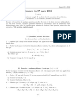 Partiel L1 Algèbre 2012 PDF
