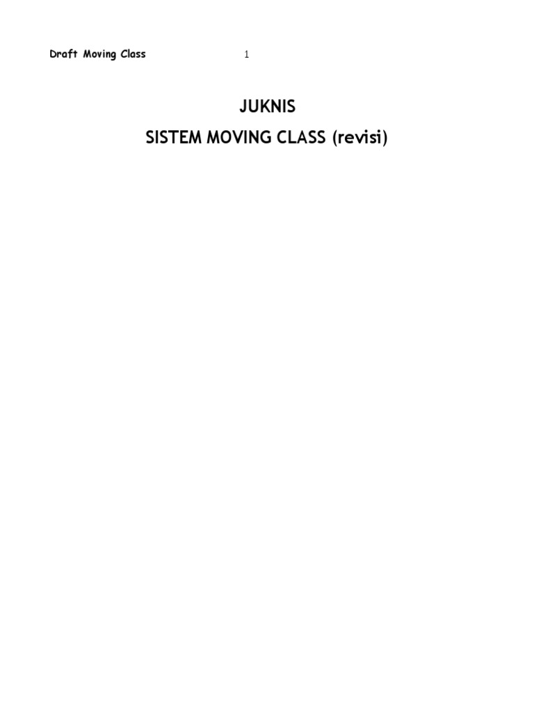 Pedoman Sistem Belajar Moving Class | PDF