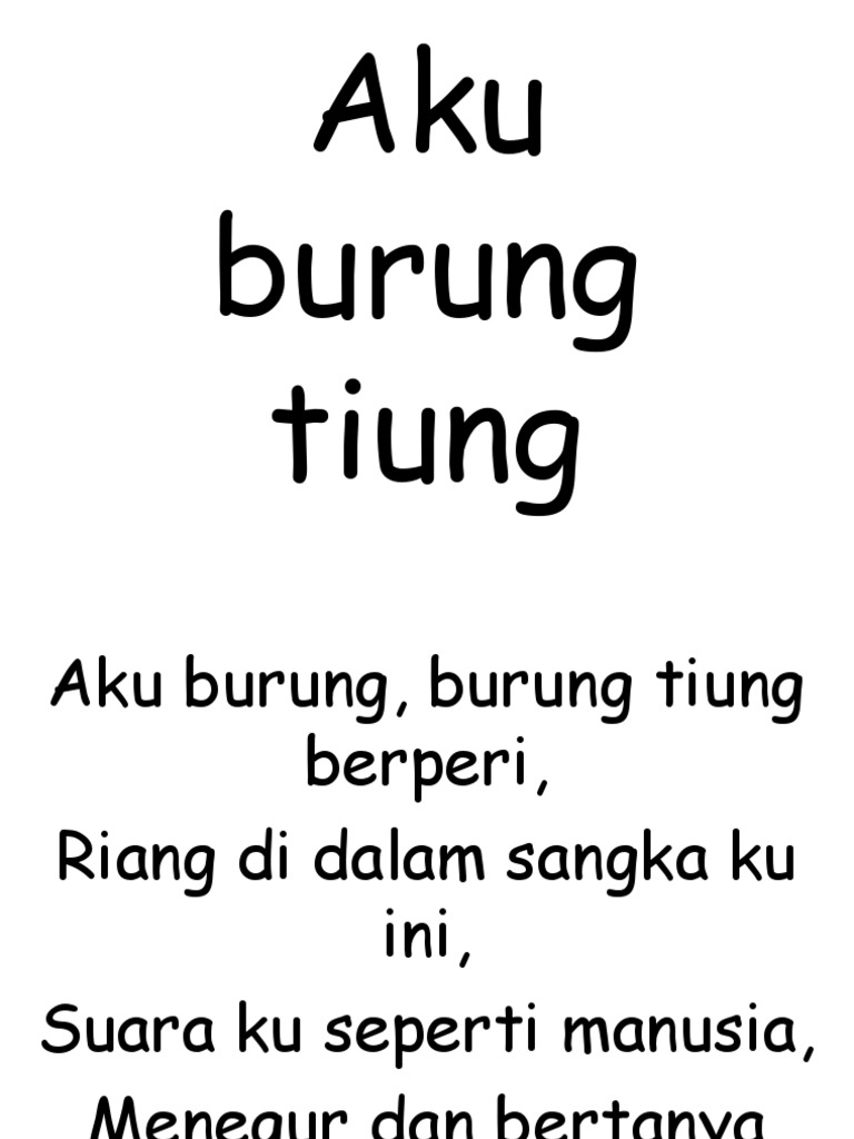 Lirik Lagu Burung Tiung Anak | PDF
